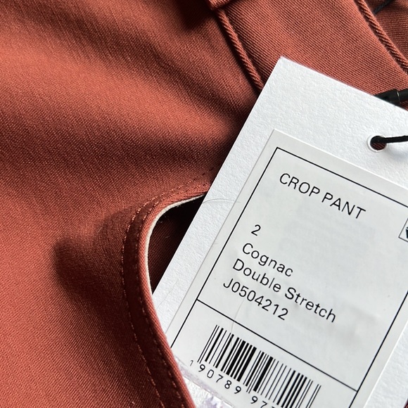 NWT Theory Double Stretch Crop Pant in Cognac - Picture 3 of 8